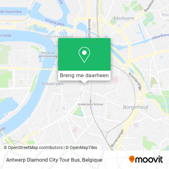 Antwerp Diamond City Tour Bus kaart