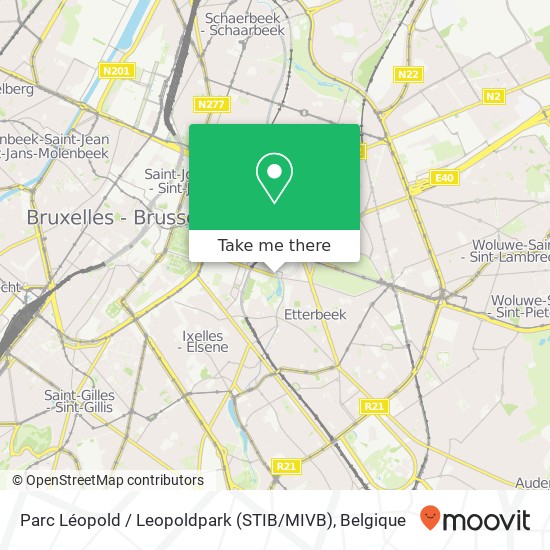 Parc Léopold / Leopoldpark (STIB / MIVB) kaart