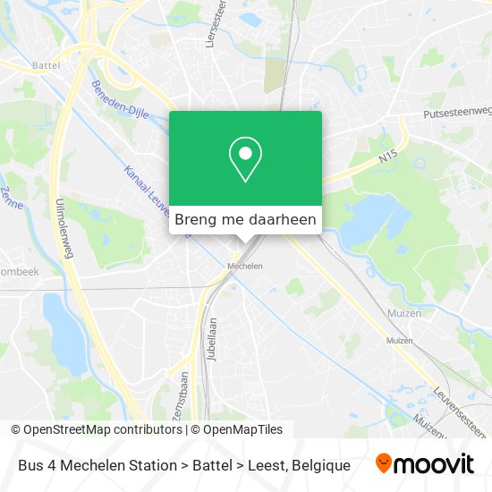 Bus 4 Mechelen Station > Battel > Leest kaart