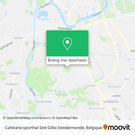 Cafetaria sporthal Sint-Gillis-Dendermonde kaart