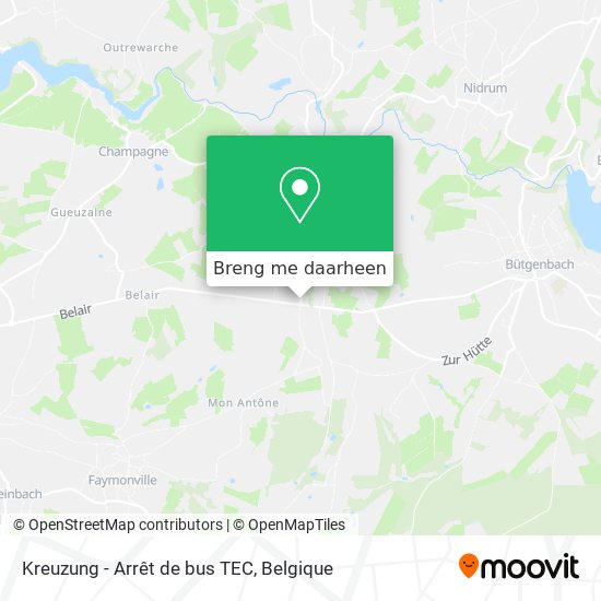 Kreuzung - Arrêt de bus TEC kaart