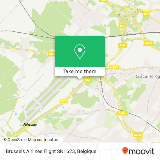 Brussels Airlines Flight SN1623 kaart