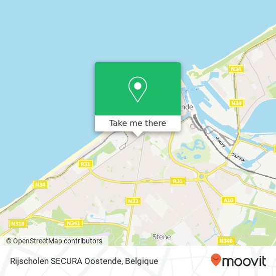 Rijscholen SECURA Oostende kaart