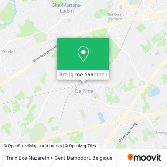 Trein Eke-Nazareth > Gent-Dampoort kaart