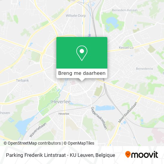 Parking Frederik Lintstraat - KU Leuven kaart