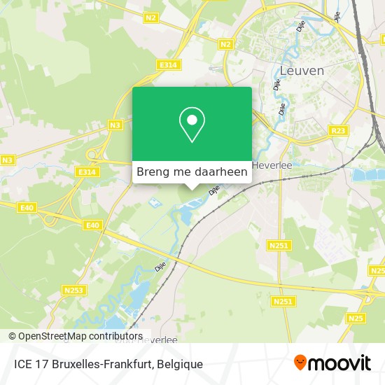 ICE 17 Bruxelles-Frankfurt kaart