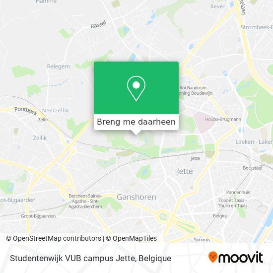 Studentenwijk VUB campus Jette kaart