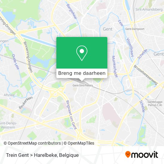 Trein Gent > Harelbeke kaart