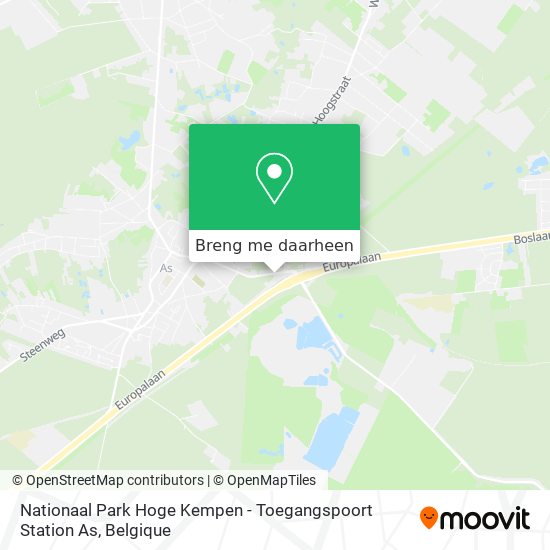 Nationaal Park Hoge Kempen - Toegangspoort Station As kaart