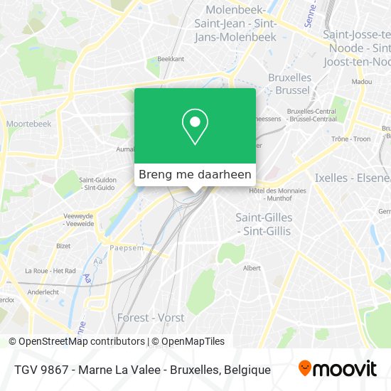 TGV 9867 - Marne La Valee - Bruxelles kaart