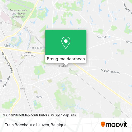 Trein Boechout > Leuven kaart