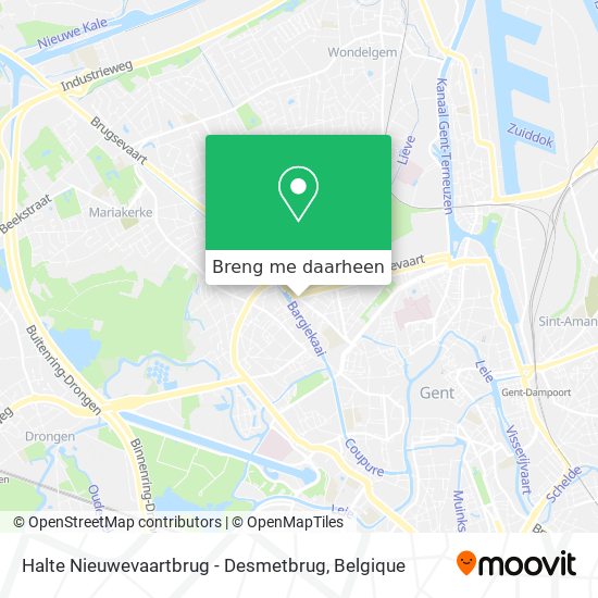 Halte Nieuwevaartbrug - Desmetbrug kaart