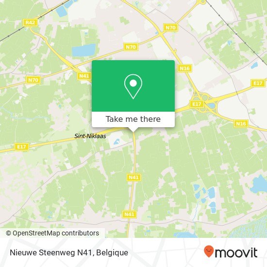 Nieuwe Steenweg N41 kaart