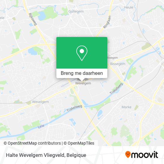 Halte Wevelgem Vliegveld kaart