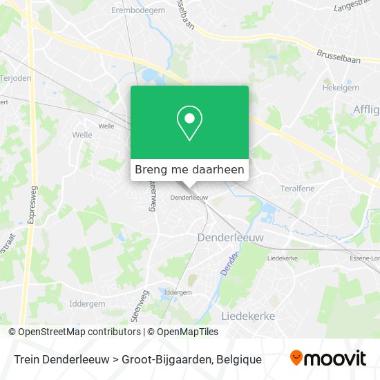 Trein Denderleeuw > Groot-Bijgaarden kaart
