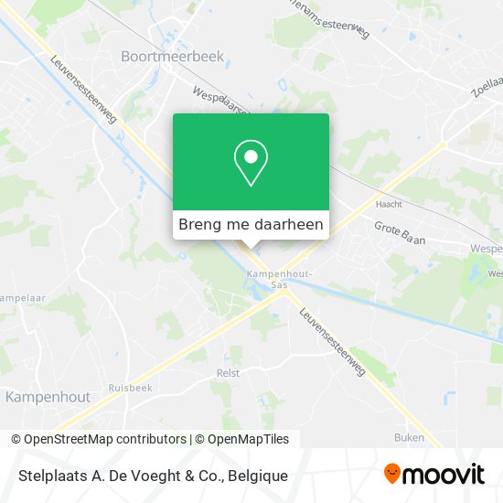 Stelplaats A. De Voeght & Co. kaart