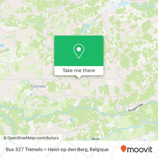 Bus 527 Tremelo > Heist-op-den-Berg kaart