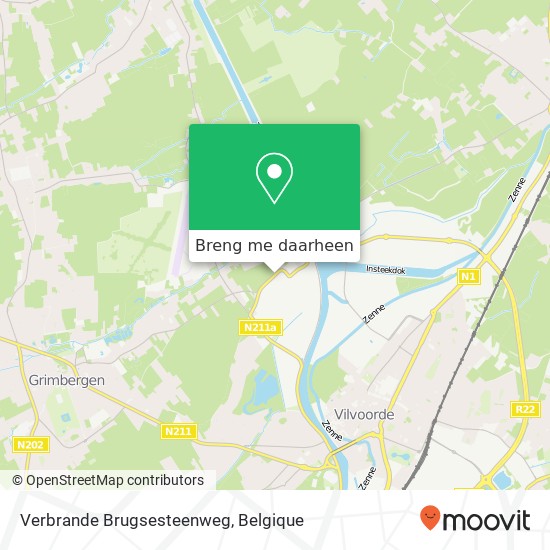 Verbrande Brugsesteenweg kaart