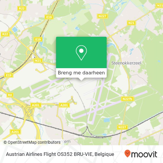 Austrian Airlines Flight OS352 BRU-VIE kaart