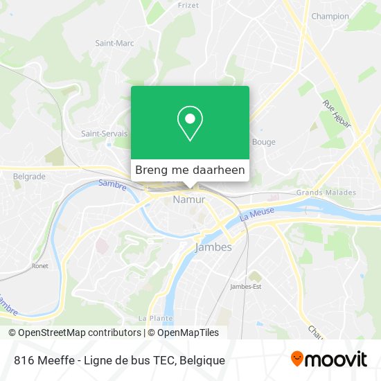 816 Meeffe - Ligne de bus TEC kaart