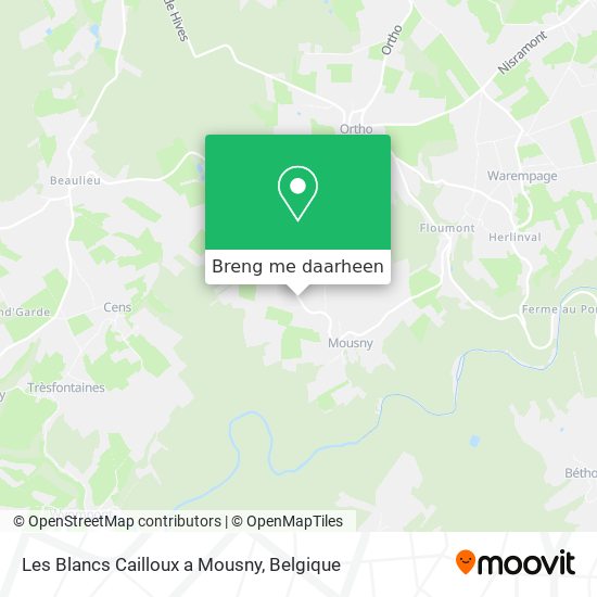 Les Blancs Cailloux a Mousny kaart