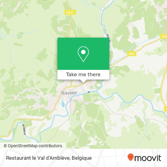 Restaurant le Val d'Amblève, Route de Malmédy 7 4970 Stavelot kaart
