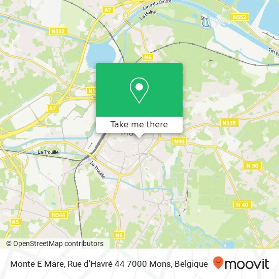 Monte E Mare, Rue d'Havré 44 7000 Mons kaart