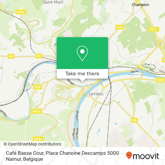 Café Basse Cour, Place Chanoine Descamps 5000 Namur kaart