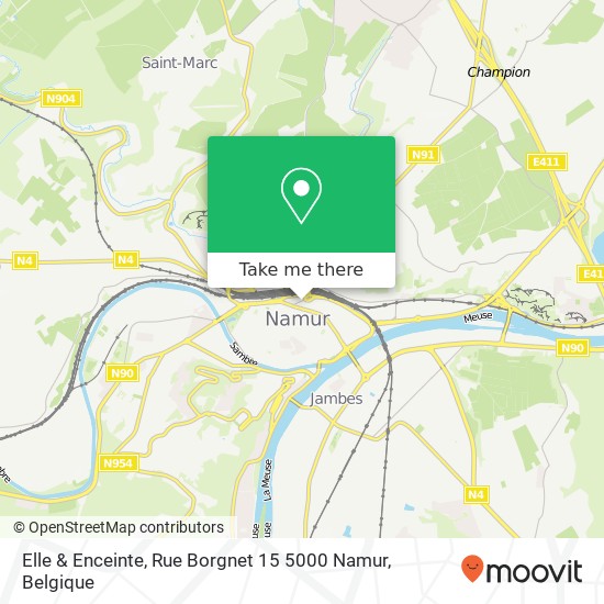 Elle & Enceinte, Rue Borgnet 15 5000 Namur kaart