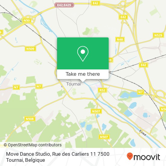 Move Dance Studio, Rue des Carliers 11 7500 Tournai kaart