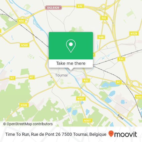 Time To Run, Rue de Pont 26 7500 Tournai kaart