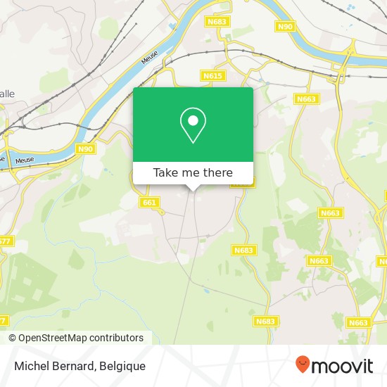 Michel Bernard, Place Merlot 4 4100 Seraing kaart