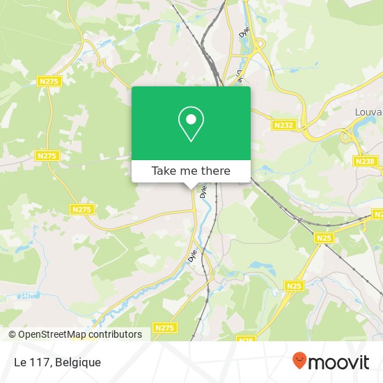 Le 117, Avenue Provinciale 1341 Ottignies-Louvain-la-Neuve kaart