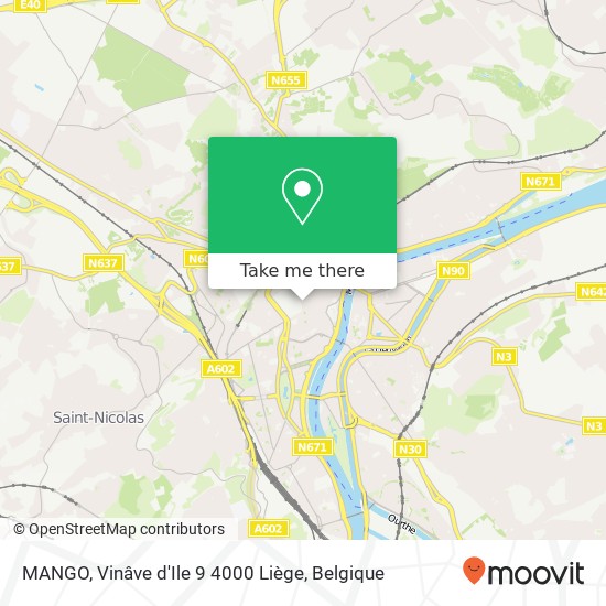 MANGO, Vinâve d'Ile 9 4000 Liège kaart