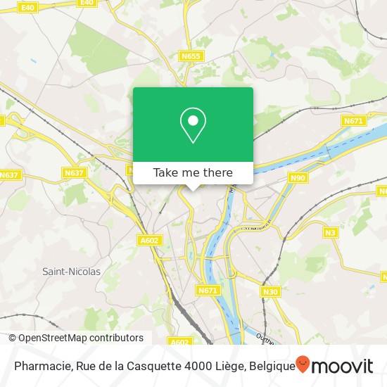 Pharmacie, Rue de la Casquette 4000 Liège kaart