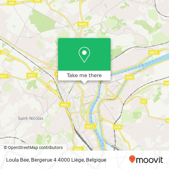 Loula Bee, Bergerue 4 4000 Liège kaart