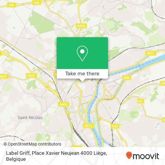 Label Griff, Place Xavier Neujean 4000 Liège kaart