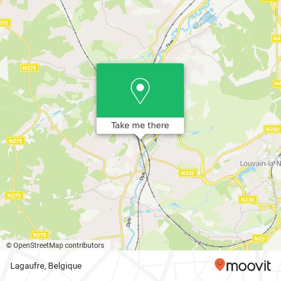 Lagaufre, Place de la Gare 1340 Ottignies-Louvain-la-Neuve kaart