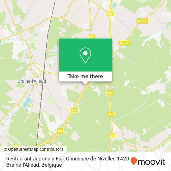 Restaurant Japonais Fuji, Chaussée de Nivelles 1420 Braine-l'Alleud kaart