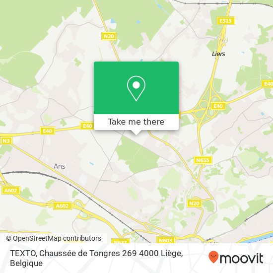 TEXTO, Chaussée de Tongres 269 4000 Liège kaart