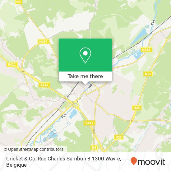 Cricket & Co, Rue Charles Sambon 8 1300 Wavre kaart