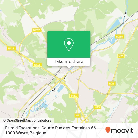 Faim d'Exceptions, Courte Rue des Fontaines 66 1300 Wavre kaart