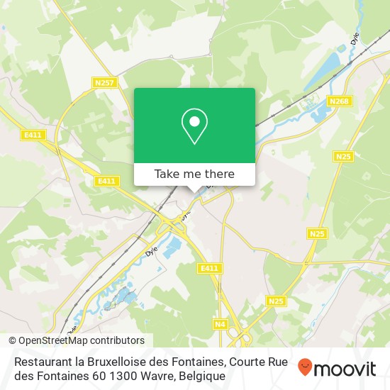 Restaurant la Bruxelloise des Fontaines, Courte Rue des Fontaines 60 1300 Wavre kaart