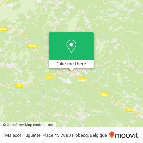 Malacor Huguette, Place 45 7880 Flobecq kaart