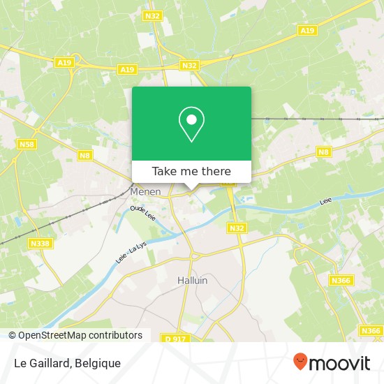 Le Gaillard, Kortrijkstraat 136 8930 Menen kaart