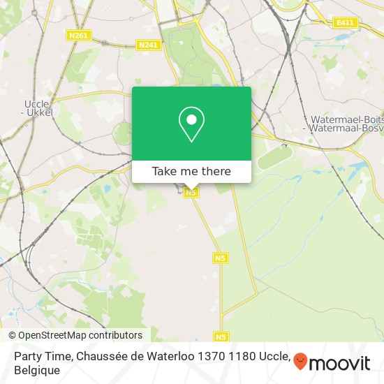 Party Time, Chaussée de Waterloo 1370 1180 Uccle kaart