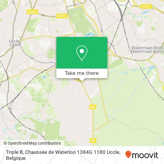 Triple B, Chaussée de Waterloo 1384G 1180 Uccle kaart