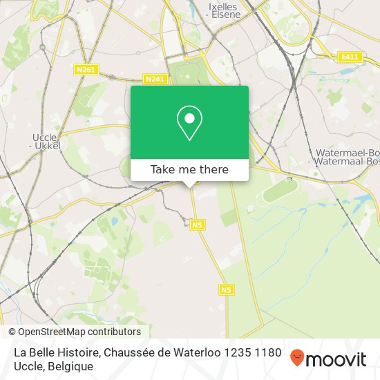 La Belle Histoire, Chaussée de Waterloo 1235 1180 Uccle kaart