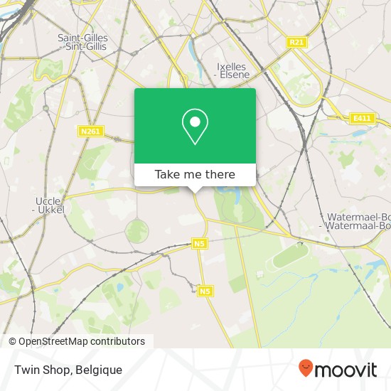 Twin Shop, Chaussée de Waterloo 922 1000 Bruxelles kaart