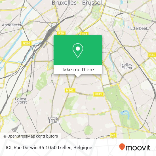 ICI, Rue Darwin 35 1050 Ixelles kaart